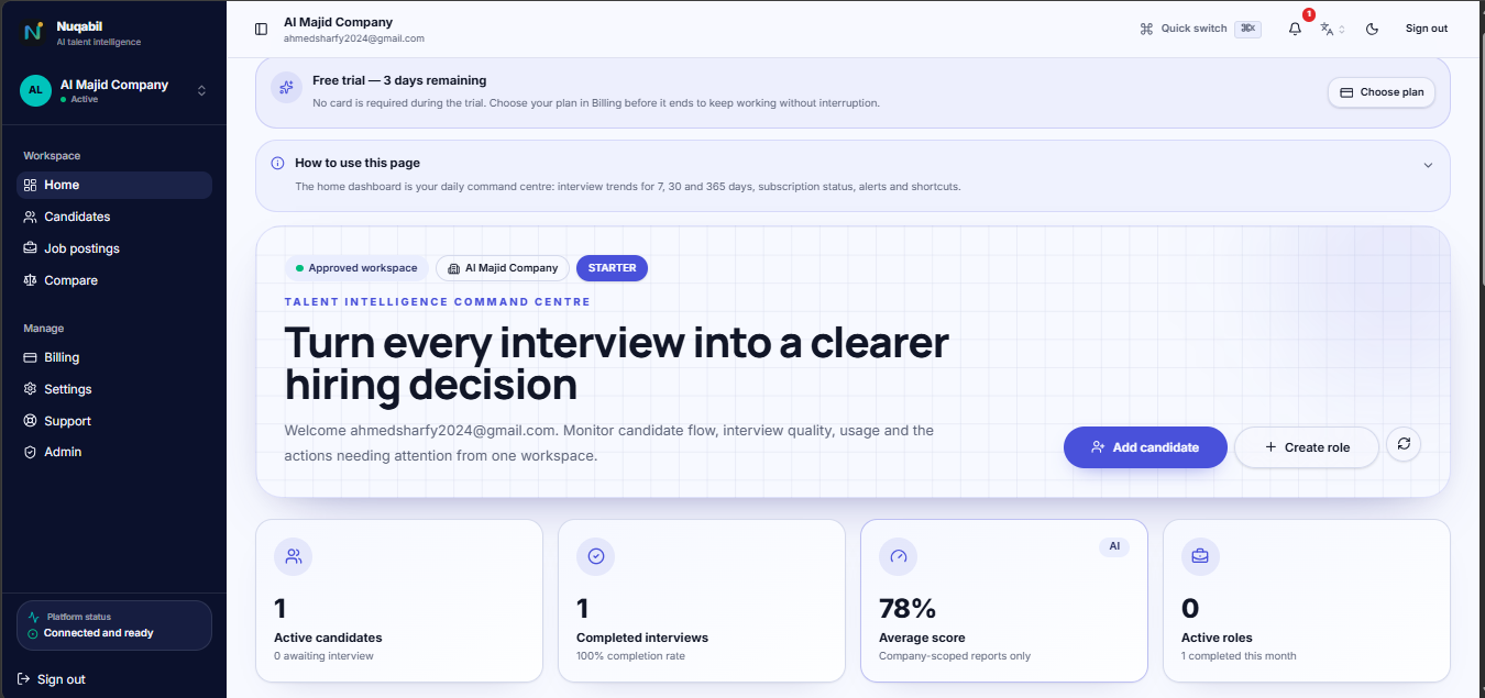 Product dashboard — English